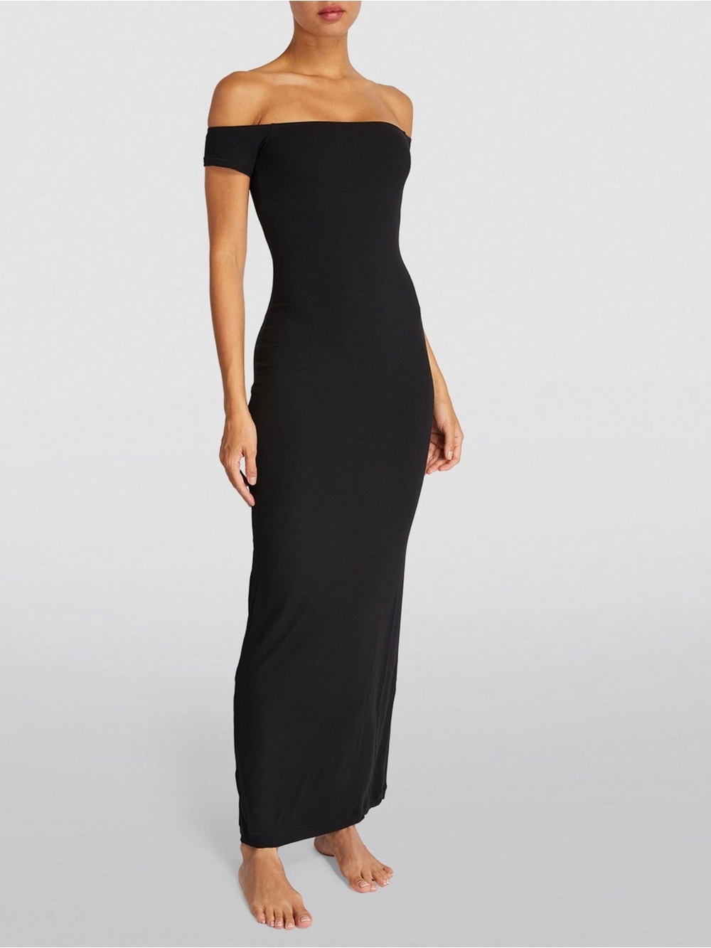 SKIMS Soft Lounge Off-The-Shoulder Ribbed Maxi Dress